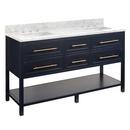 Signature Hardware Midnight Navy Blue 60 in. Floor Mount Vanity 