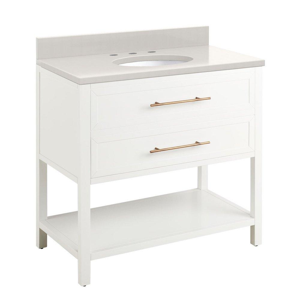 Signature Hardware Bright White 36 in. Floor Mount Vanity 