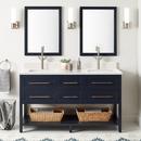 Signature Hardware Midnight Navy Blue 60 in. Floor Mount Vanity in Midnight Navy Blue with Arctic White 