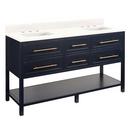 Signature Hardware Midnight Navy Blue 60 in. Floor Mount Vanity 