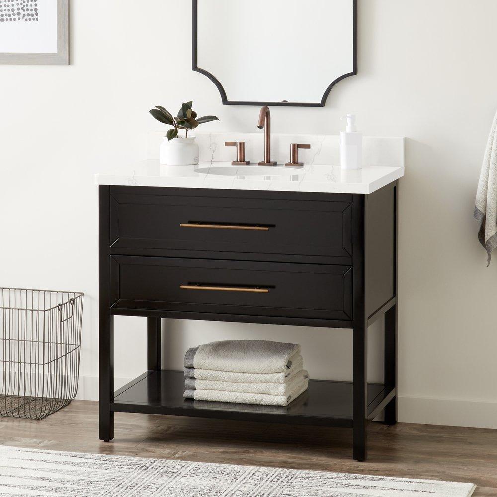 Signature Hardware Black 36 in. Floor Mount Vanity 