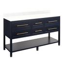 Signature Hardware Midnight Navy Blue 60 in. Floor Mount Vanity 