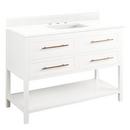 48 in. Floor Mount Vanity in White with Feathered White