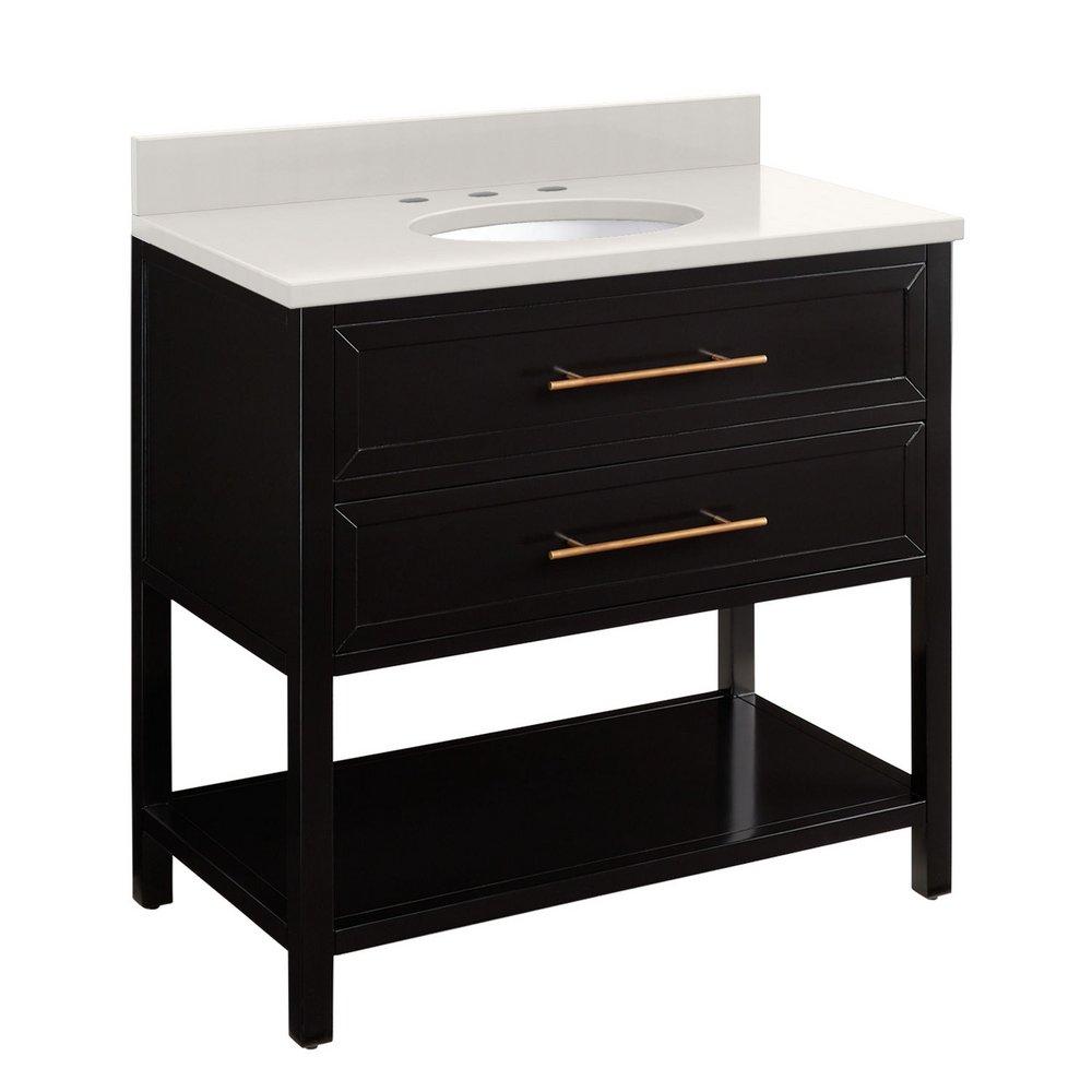 Signature Hardware Black 36 in. Floor Mount Vanity 