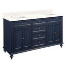 Signature Hardware Vintage Navy Blue 60 in. Floor Mount Vanity 