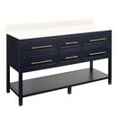 Signature Hardware Midnight Navy Blue 60 in. Floor Mount Vanity 
