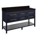 Signature Hardware Midnight Navy Blue 60 in. Floor Mount Vanity 