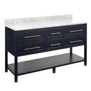 Signature Hardware Midnight Navy Blue 60 in. Floor Mount Vanity 