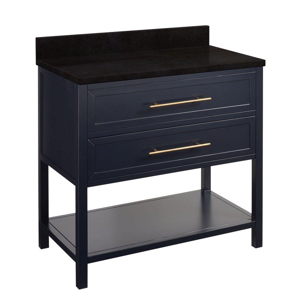 Signature Hardware Midnight Navy Blue 36 in. Floor Mount Vanity 