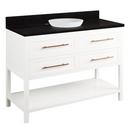 Signature Hardware Bright White 48 in. Floor Mount Vanity in White with Absolute Black 