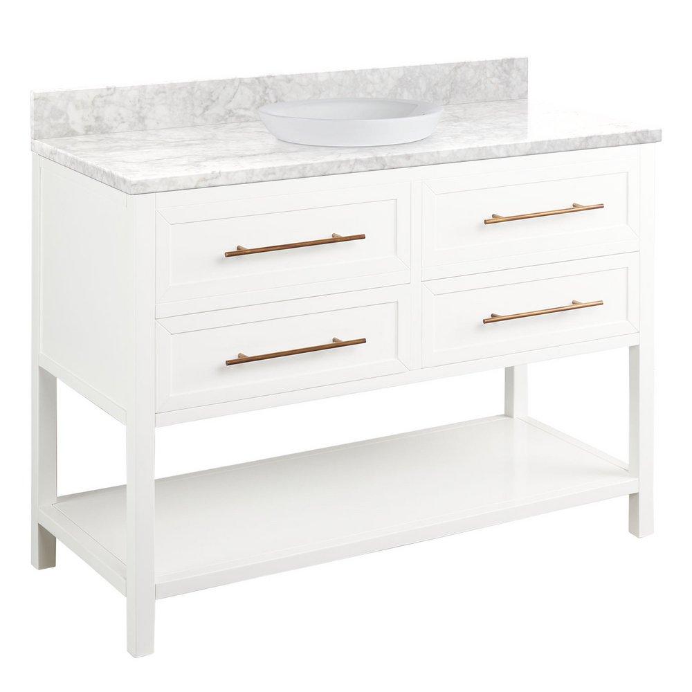 Signature Hardware Bright White 48 in. Floor Mount Vanity 