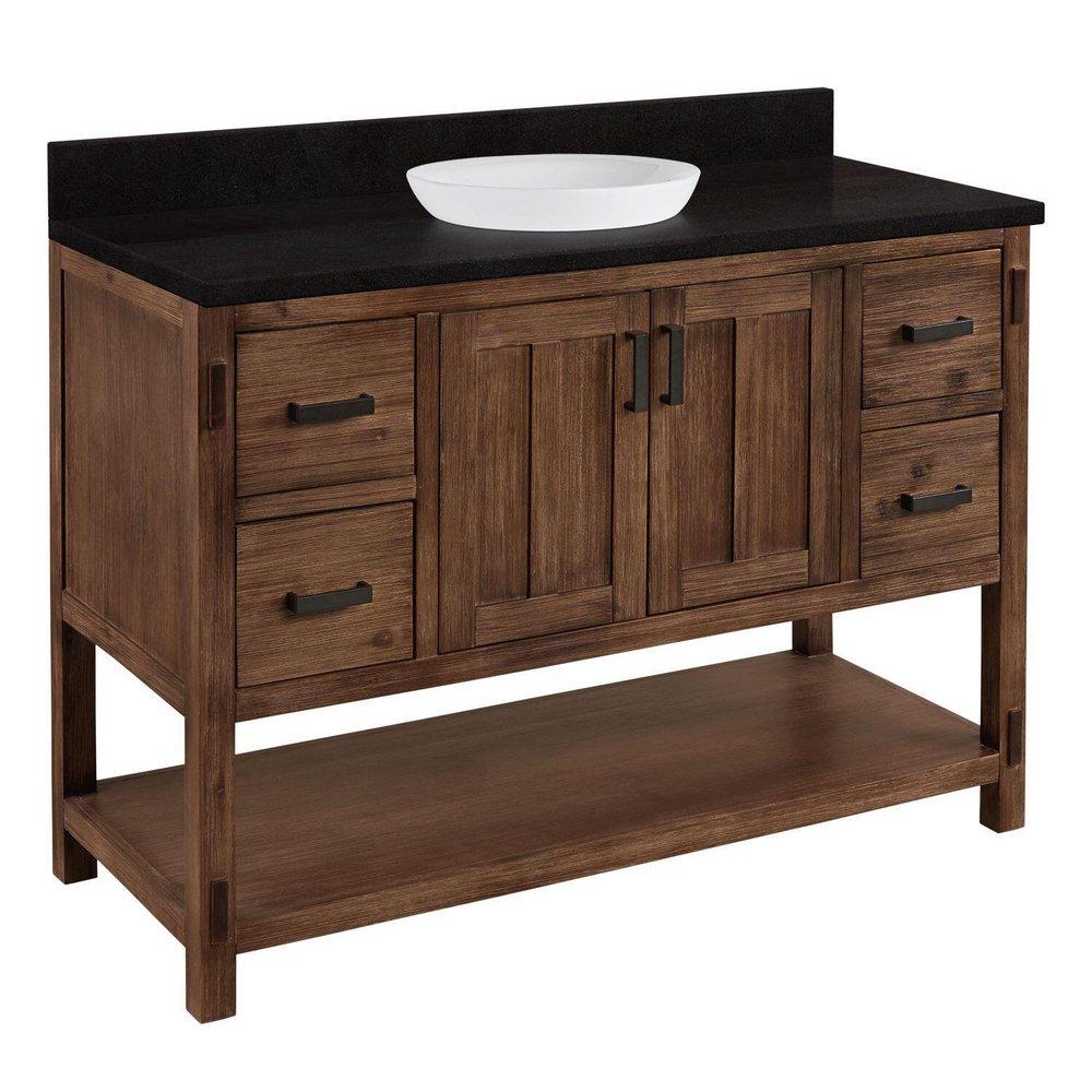 Signature Hardware Rustic Acacia 48 in. Floor Mount Vanity 
