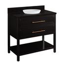 36 in. Floor Mount Vanity in Black with Absolute Black