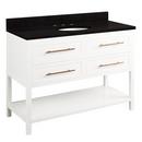 48 in. Floor Mount Vanity in White with Absolute Black