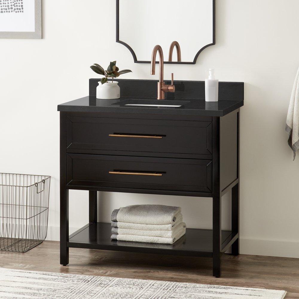 Signature Hardware Black 36 in. Floor Mount Vanity 