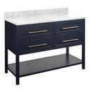 48 in. Floor Mount Vanity in Midnight Navy Blue with Carrara