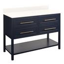 Signature Hardware Midnight Navy Blue 48 in. Floor Mount Vanity in Midnight Navy Blue with Arctic White 