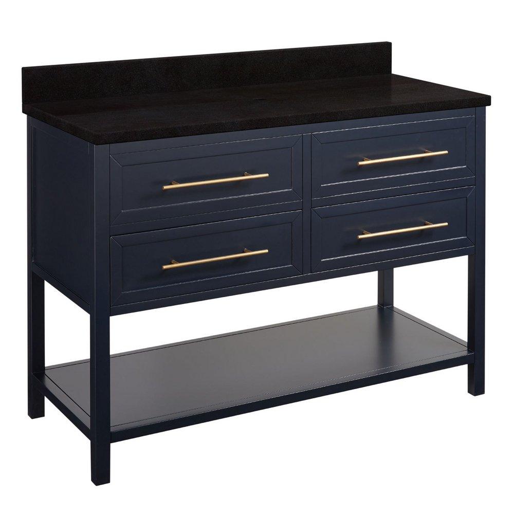 Signature Hardware Midnight Navy Blue 48 in. Floor Mount Vanity 