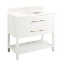 Signature Hardware Bright White 36 in. Floor Mount Vanity in White with Arctic White 
