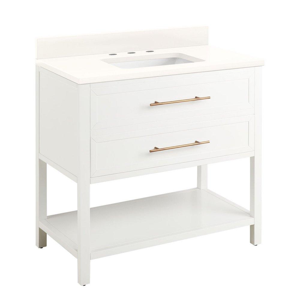 Signature Hardware Bright White 36 in. Floor Mount Vanity 