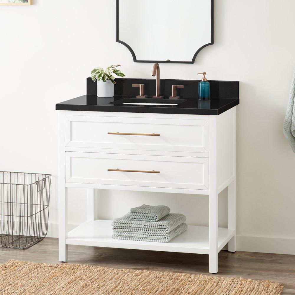 Signature Hardware Bright White 36 in. Floor Mount Vanity 