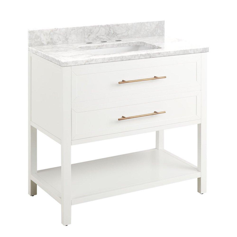 Signature Hardware Bright White 36 in. Floor Mount Vanity 