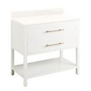 Signature Hardware Bright White 36 in. Floor Mount Vanity in White with Arctic White 
