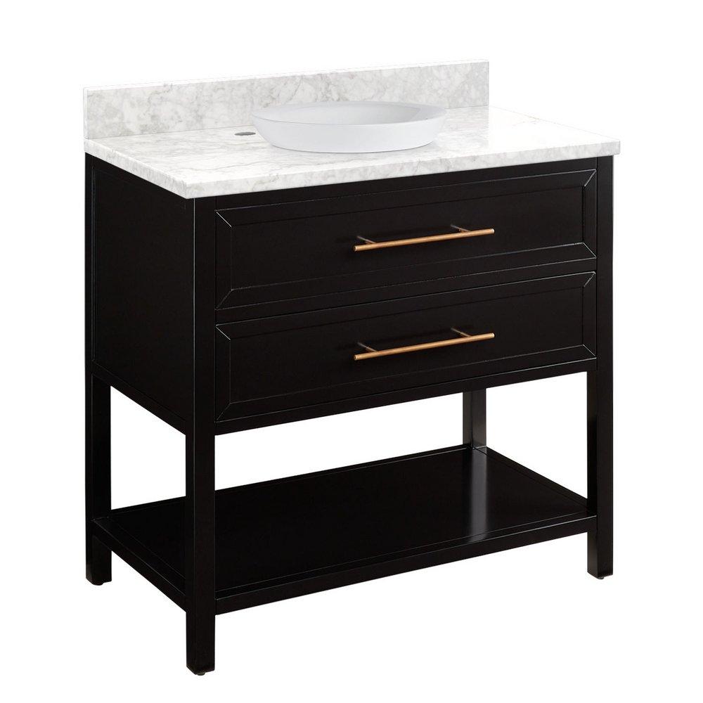 Signature Hardware Black 36 in. Floor Mount Vanity 