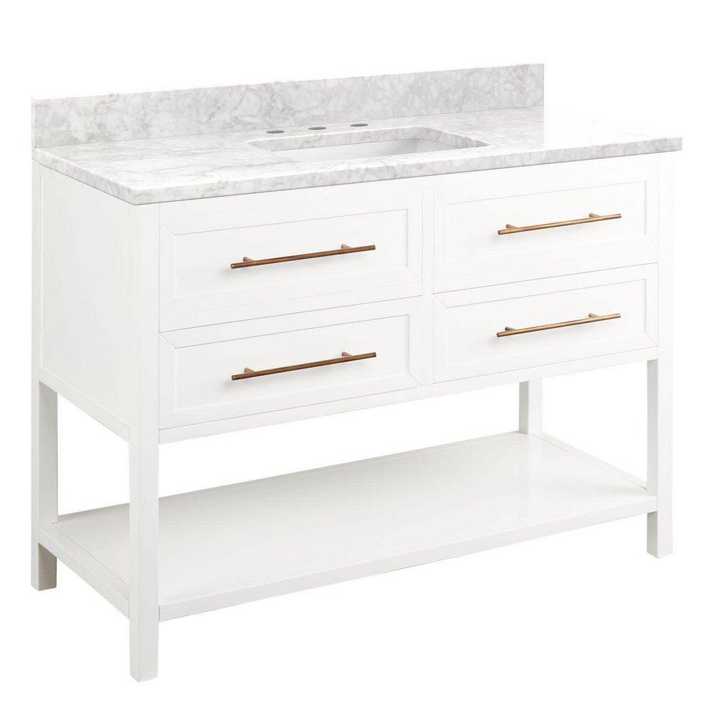 Signature Hardware Bright White 48 in. Floor Mount Vanity 