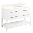 Signature Hardware Bright White 48 in. Floor Mount Vanity in White with Arctic White 