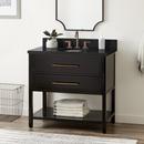 36 in. Floor Mount Vanity in Black with Absolute Black