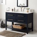 Signature Hardware Midnight Navy Blue 48 in. Floor Mount Vanity in Midnight Navy Blue with Arctic White 