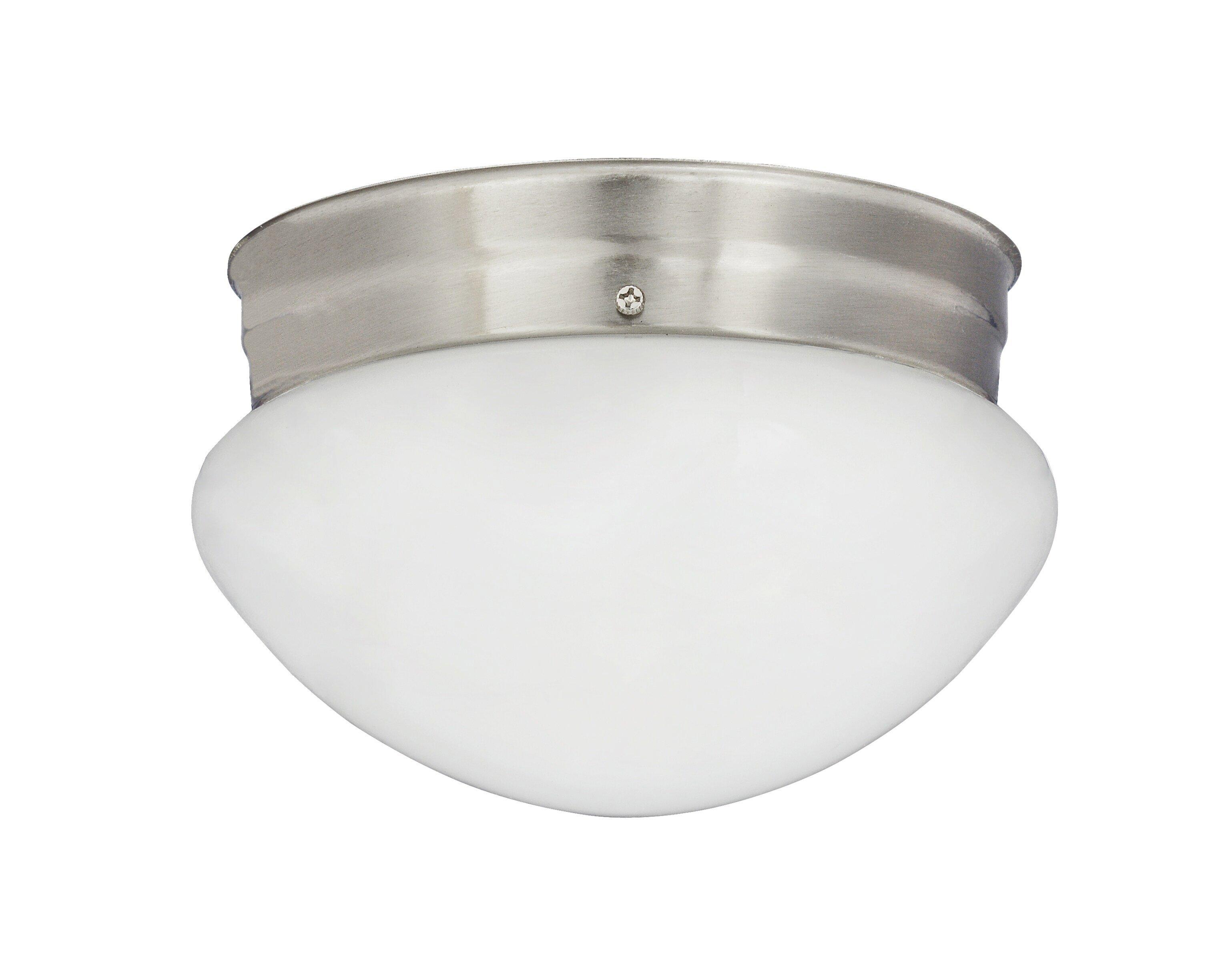 Miseno Brushed Nickel 7-1/2 in. 60W 1-Light LED Flush Mount Ceiling Fixture 