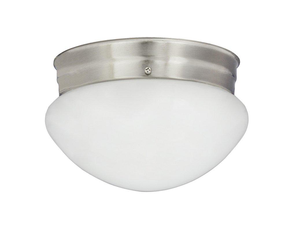 Miseno Brushed Nickel 7-1/2 in. 60W 1-Light LED Flush Mount Ceiling Fixture 
