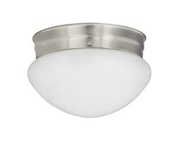 7-1/2 in. 1-Light Flush Mount Ceiling Fixture in Brushed Nickel