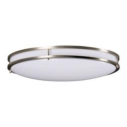LED Small Oval Flush Mount Ceiling Fixture in Brushed Nickel