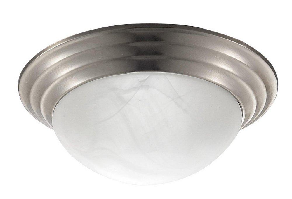 Miseno Brushed Nickel 11-7/8 in. 75W 2-Light Incandescent Flush Mount Ceiling Fixture 