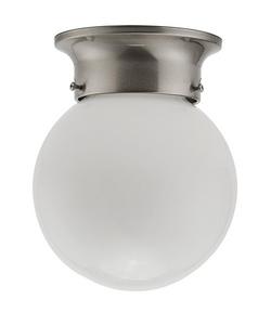 6 in. Flush Mount Globe Ceiling Fixture in Brushed Nickel