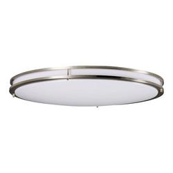 Large 18" x 36" Contemporary Oval Flush Mount LED Ceiling Light Fixture in Brushed Nickel