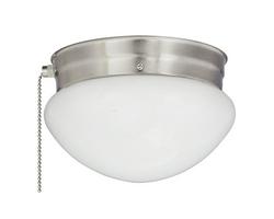 7-1/2 in. 1-Light Flush Mount Ceiling Fixture in Brushed Nickel with Pull Chain