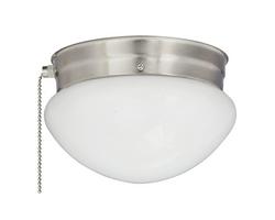 7-1/2 in. Single Light Flush Mount Mushroom Ceiling / Closet Light Fixture with Pull Chain in Brushed Nickel