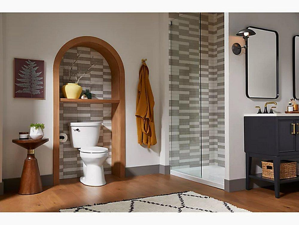 KOHLER White 1.28 gpf Round Two Piece Toilet 