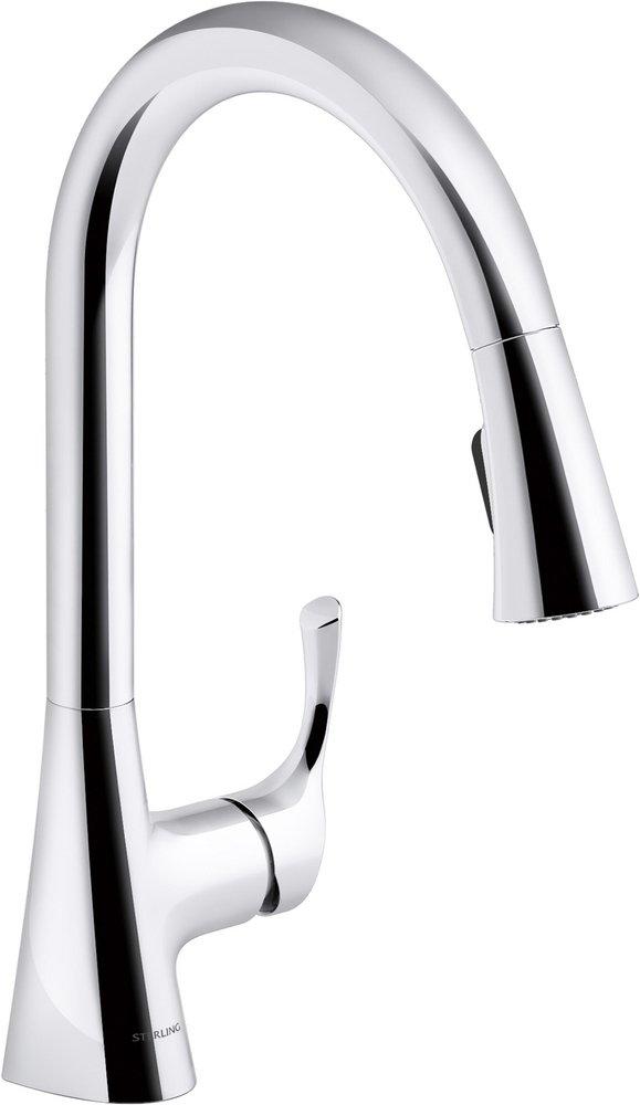 Sterling Polished Chrome Pull Down Kitchen Faucet 