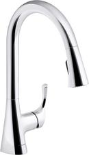 Sterling Polished Chrome Pull Down Kitchen Faucet 