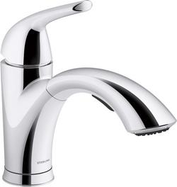 Single Handle Pull Out Kitchen Faucet in Polished Chrome