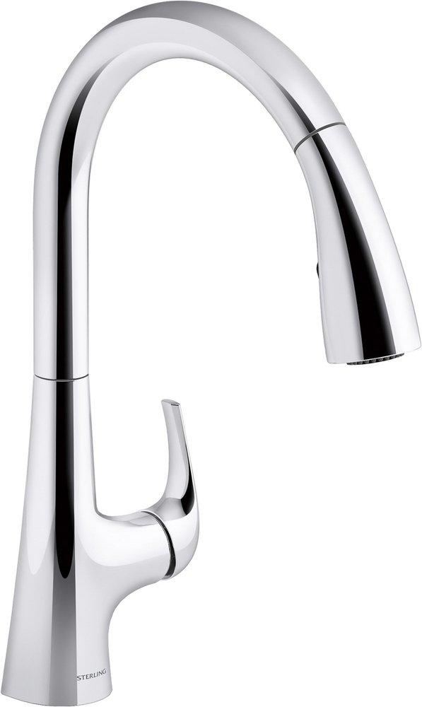 Single Handle Pull Down Kitchen Faucet in Polished Chrome 