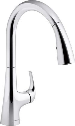 Single Handle Pull Down Kitchen Faucet in Polished Chrome