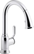 Sterling Polished Chrome Single Handle Pull Down Kitchen Faucet 