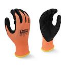 Size L Nitrile Coated Fiberglass and Stainless Steel Automotive and Construction Reinforced Thumb A4 Work Reusable Gloves in Orange and Black