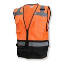 Size 3X Polyester Mesh Reusable Heavy Duty Surveyor Safety Vest in Hi-Viz Orange